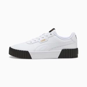 Puma Carina White Sneakers with Black Soles